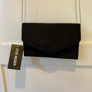 Steve Madden black suede clutch
